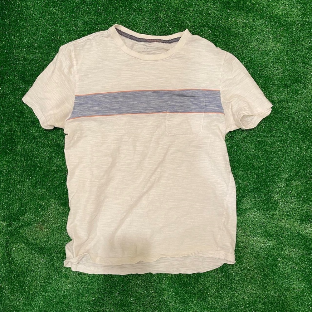 White with Blue Stripe T-Shirt
